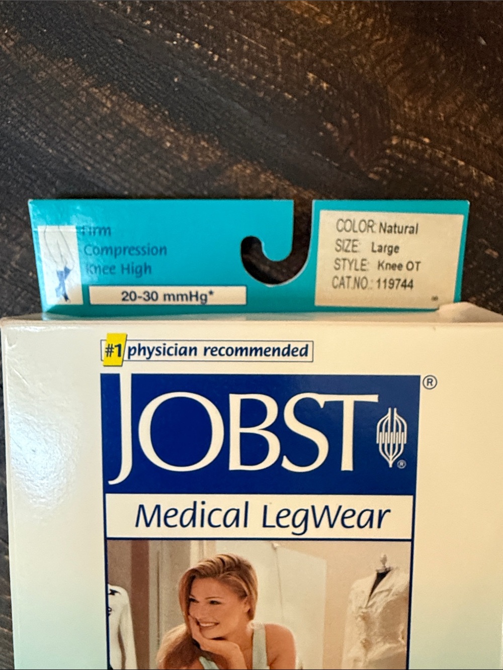 Jobst Medical Compression Knee-High Socks - Natural - Open Toe - 30-40mmHg - Picture 2 of 3